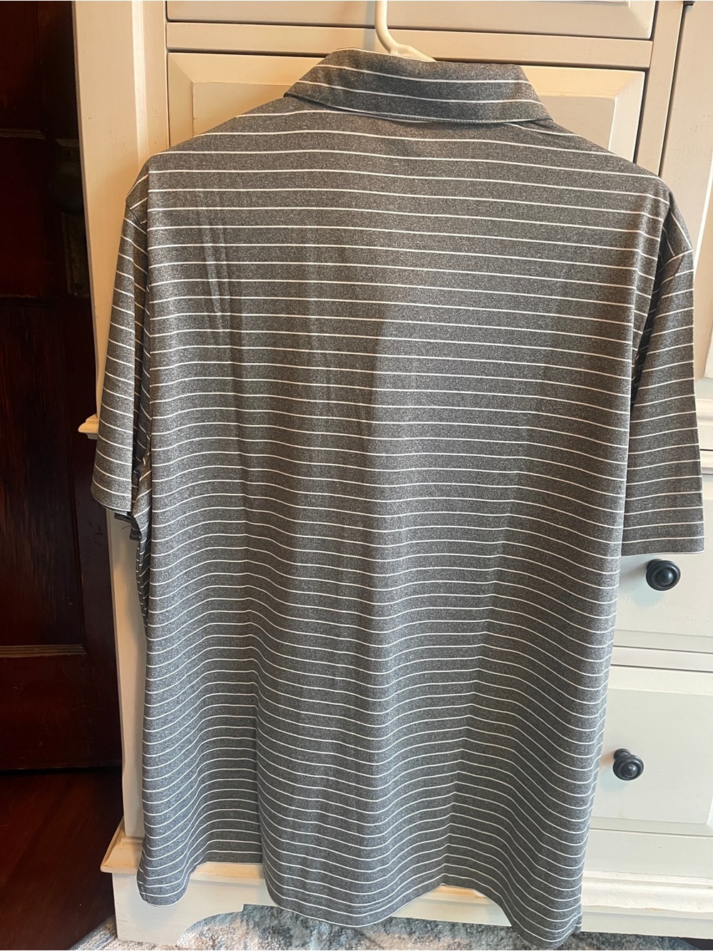 Tailor Vintage Gray Striped Polo Shirt - Picture 3 of 3